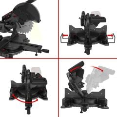 Kress KH483.9 40Volt 1400W 254MM Kömürsüz Kızaklı Bluetooth Bağlantılı Profesyonel Gönye Kesme (Akü Dahil Değildir)