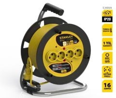Stanley Profesyonel Makaralı Kablo ST-E Serisi Termikli IP20 4 Soketli 40 Metre 3x1,5 mm