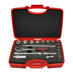 İzeltaş 1110 00 6019 3/8'' Altı Köşe Lokma Anahtar Takımı 19 Parça