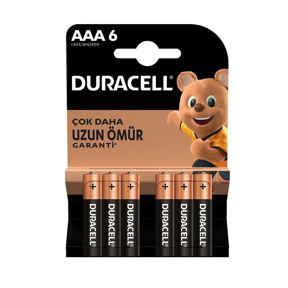Duracell AAA Alkalin İnce Kalem Pil 6'lı Paket