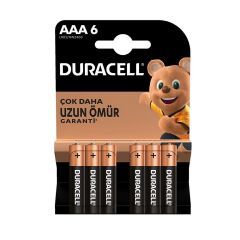 Duracell AAA Alkalin İnce Kalem Pil 6'lı Paket