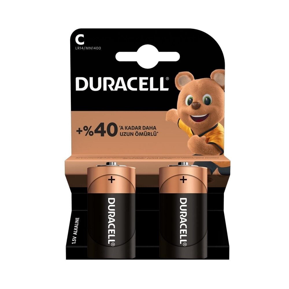 Duracell LR14/MN1400 Alkalin C Orta Boy Pil 2'li Paket