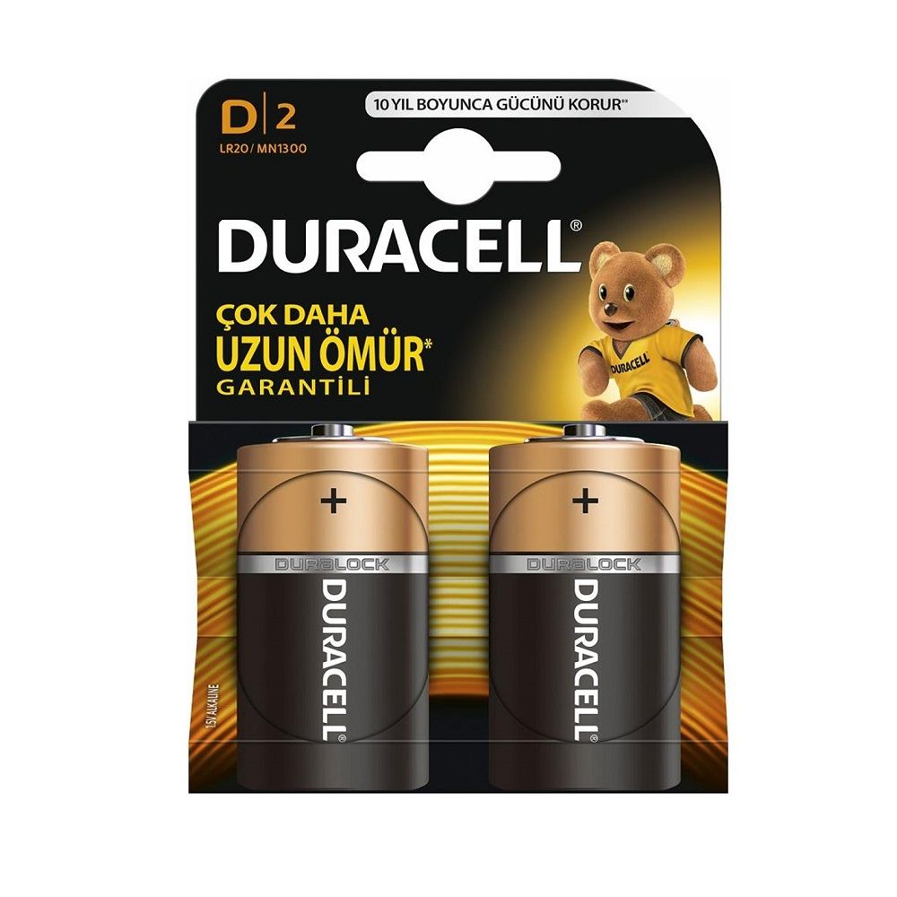 Duracell LR20/MN1300 Alkalin D Büyük Boy Pil 2'li Paket