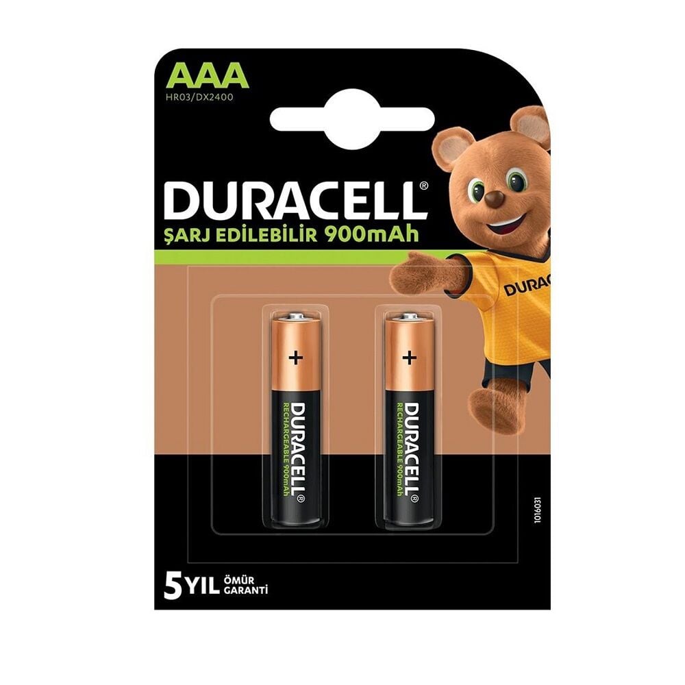 Duracell HR03 900mAh Şarj Edilebilir AAA İnce Kalem Pil 2'li Paket