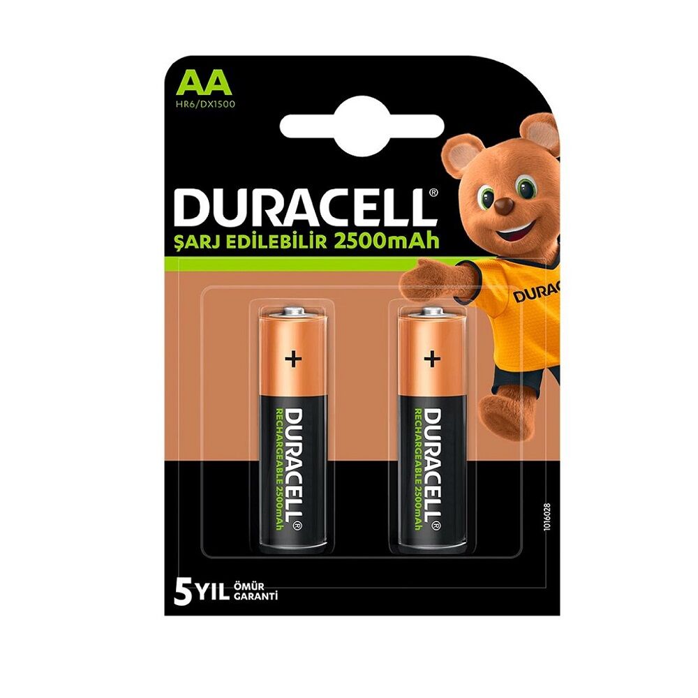 Duracell 1.2V 2500mAh AA Şarj Edilebilir Kalem Pil 2'li Paket