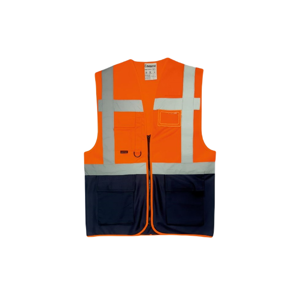 Uniwest UW-212 Yönetici Yeleği Turuncu/Lacivert
