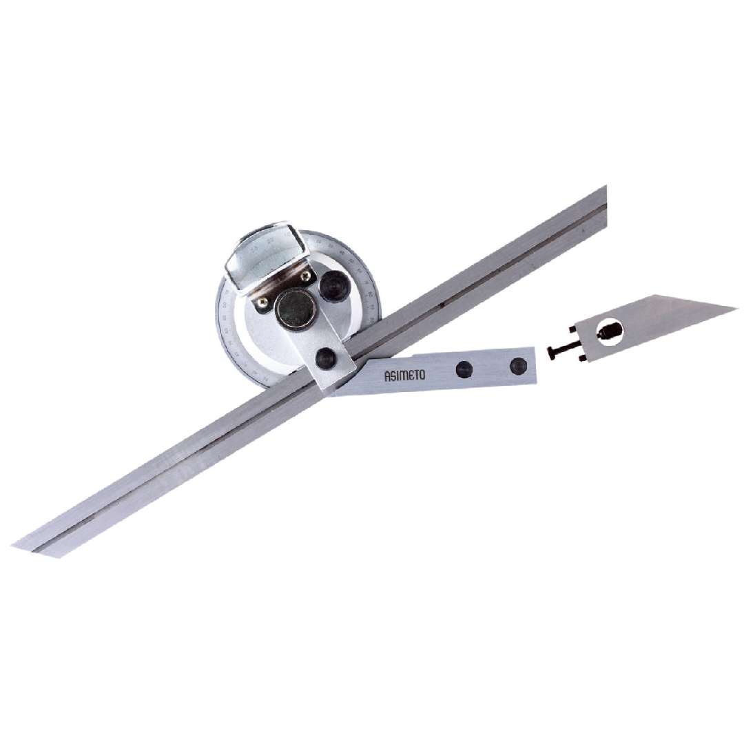 Asimeto 1 Çubuk Büyüteçli Açı Ölçer 150 mm