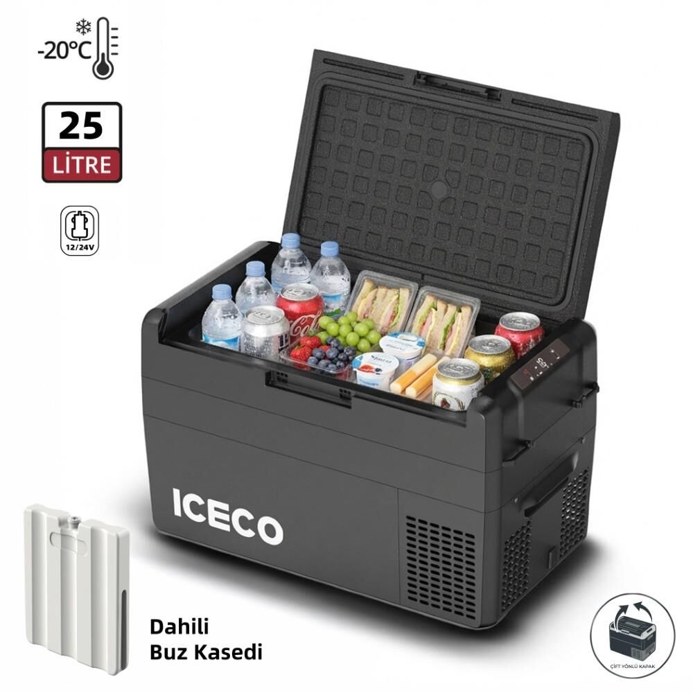 ICECO MCD25B 12/24Volt 25 Litre Kompresörlü Oto Buzdolabı/Dondurucu + Buz Kaseti