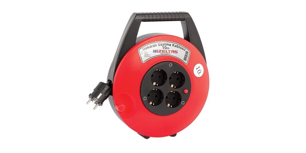 İzeltaş 0741050010 Makaralı Uzatma Kablosu (El Tipi) 10 Metre