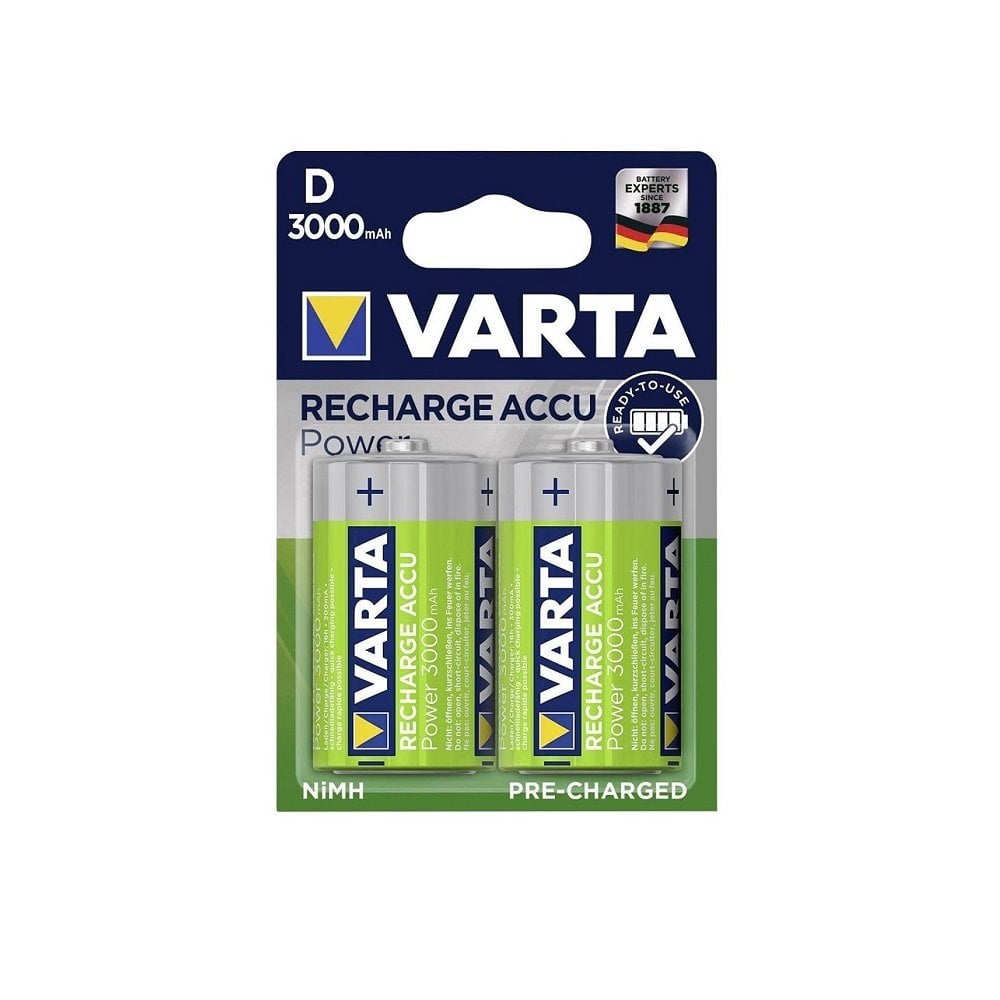 Varta 56720 Power 3000mAh D Şarj Edilebilir Büyük Pil 2'li Paket