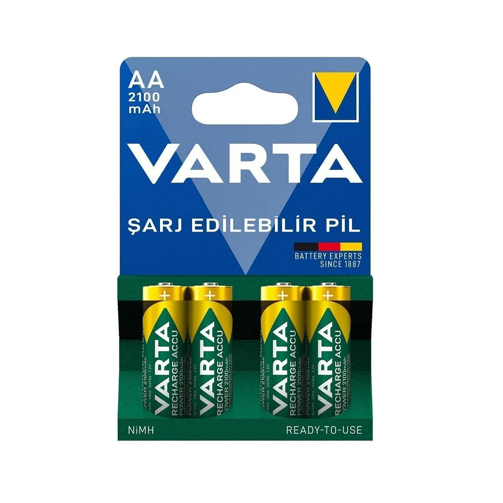 Varta 56706 Power 2100mAh AA Şarj Edilebilir Kalem Pil 4'lü Paket