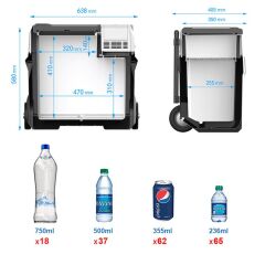 Acopower PX50 12/24/220Volt 50Litre Kompresörlü Tekerlekli Outdoor Oto Buzdolabı (Akü Dahil Değildir)