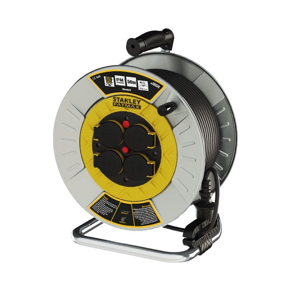 Stanley SXECFM2RASE Metal IP44 4 Soketli 25 Metre Makaralı Kablo 3x1.5 mm