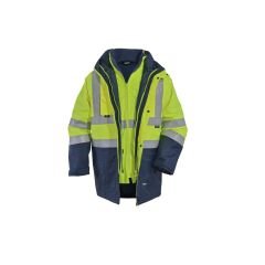 Vizwell VWJK44 300D Oxford 5+1 Reflektörlü Parka Sarı/Lacivert - XL